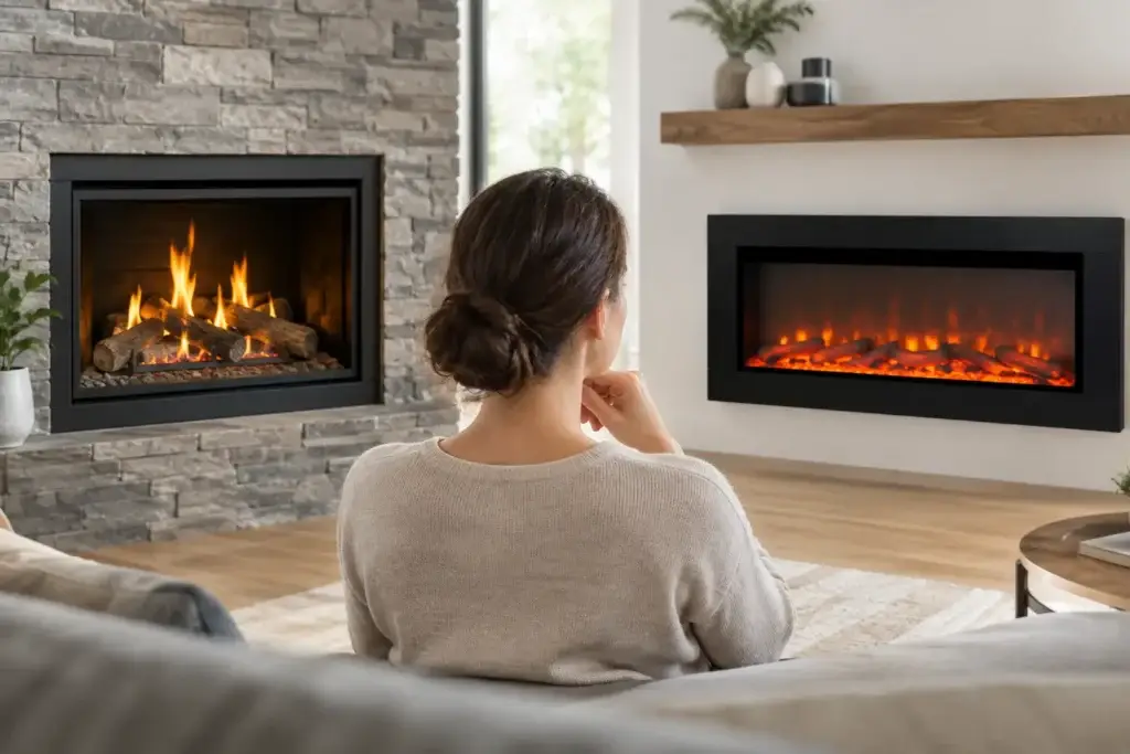 Gas oder Elektrokamin vergleichen und richtig wählen